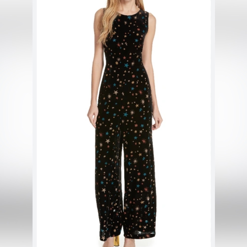 Ted Baker Black Maxi jumpsuit with Star Print size 2 = size 6/s